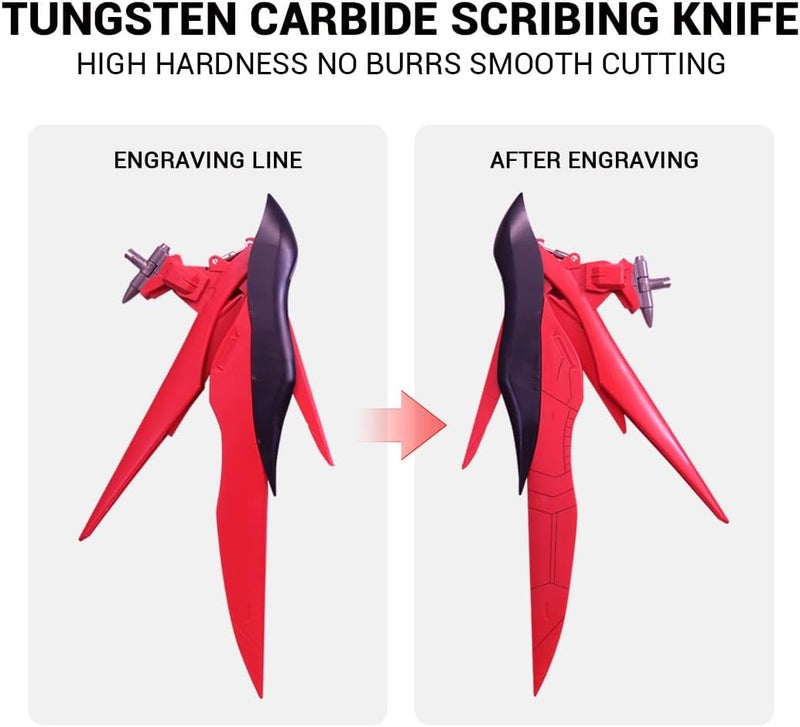 HARDWIN Model Scriber Tool with 0.2mm Tungsten Blade – for Gundam, RG Scale, Resin Models – Scribing, Panel Line Engraving, Detailing (Marking Tool, Modeling Hobby) - Image 3